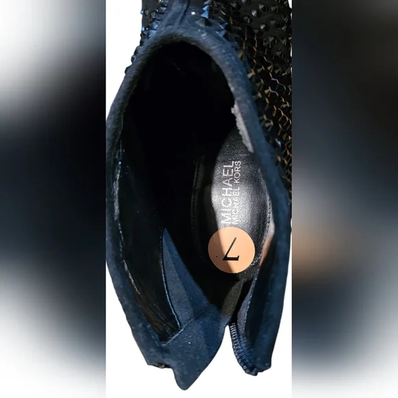 MICHAEL Michael Kors - Dani Open Peep Toe Crystal Bootie 4" High Heel Spiked - Picture 9 of 11